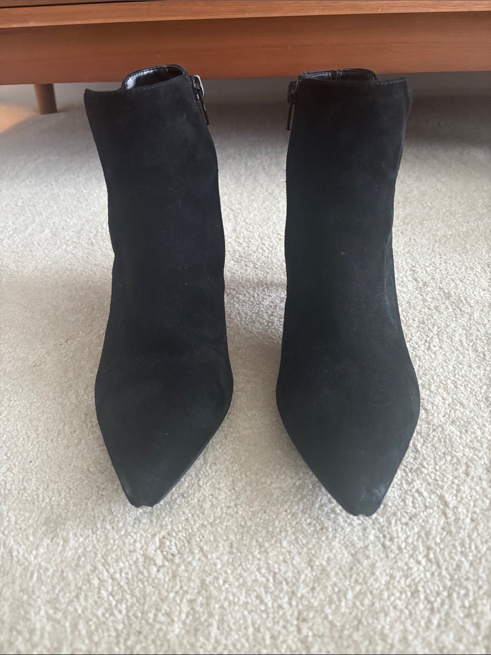 Alfani Black Suede Pointed Toe Ankle Booties